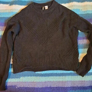 Divided Black Cropped Sweater S
